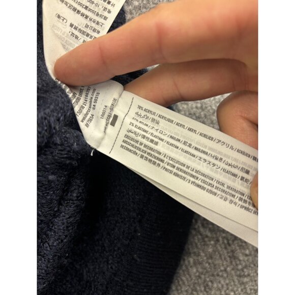 Abercrombie & Fitch Sweater Womens Medium Navy Textured Knit Zip Shoulder Detail - Picture 5 of 6